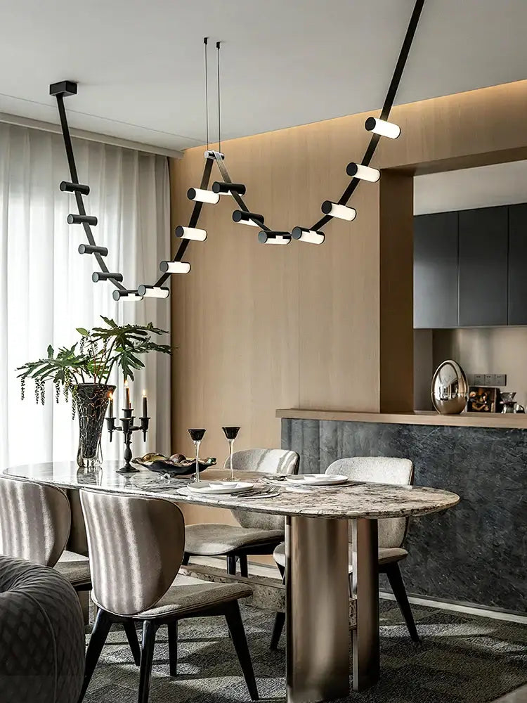 DecorBites™ Black Leather Pendant Light for Dining Room Home Decor