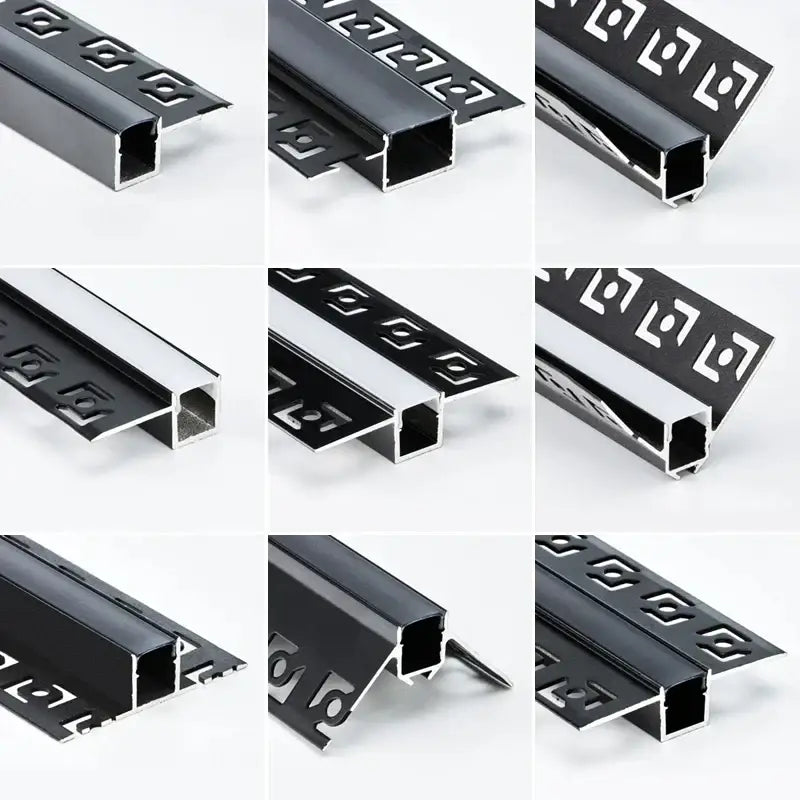 DecorBites™ Black LED Aluminum Profile for Invisible Ceiling Light Strip Bar