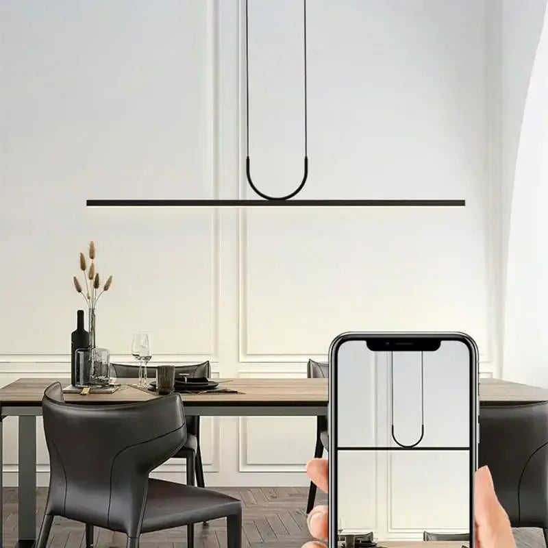 DecorBites™ Black LED Ceiling Chandelier for Dining Room Kitchen Island - Modern Hanging Fixture