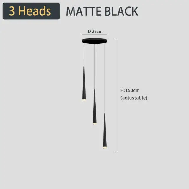 DecorBites™ Black LED Ceiling Chandelier: Stylish Staircase Lighting for Home Decor & Living Room