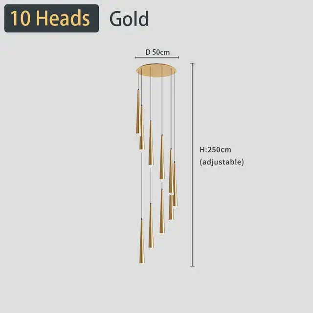 DecorBites™ Black LED Ceiling Chandelier: Stylish Staircase Lighting for Home Decor & Living Room