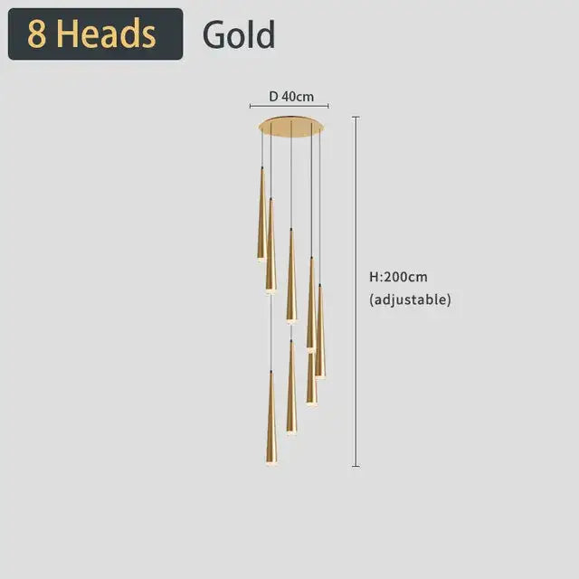 DecorBites™ Black LED Ceiling Chandelier: Stylish Staircase Lighting for Home Decor & Living Room
