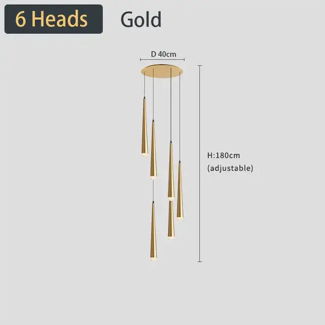 DecorBites™ Black LED Ceiling Chandelier: Stylish Staircase Lighting for Home Decor & Living Room