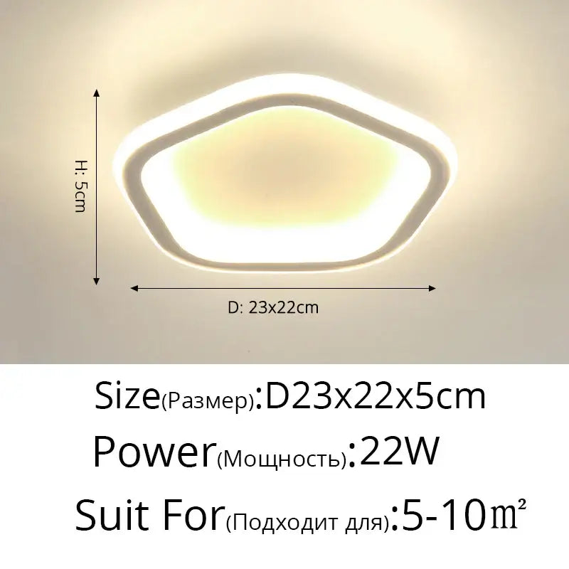 DecorBites™ Black Led Ceiling Light for Home Entryway - Modern Balcony Indoor Lamp