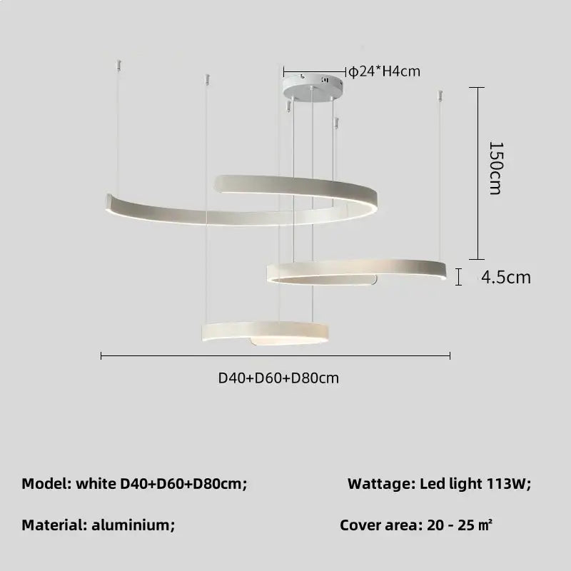 ثريا قلادة DecorBites™ LED سوداء للبهو والسلالم والبار، مصباح تعليق داخلي بسيط