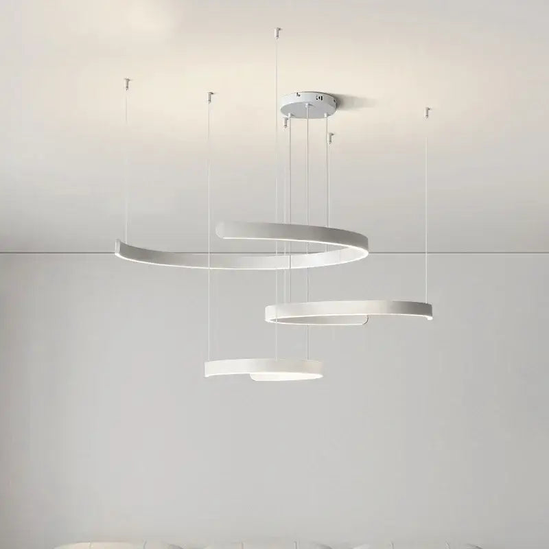 ثريا قلادة DecorBites™ LED سوداء للبهو والسلالم والبار، مصباح تعليق داخلي بسيط
