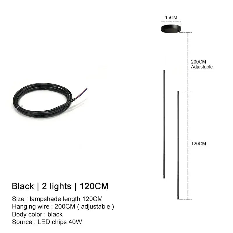 DecorBites™ Black LED Chandelier Pendant Lights for Dining Room and Bedroom