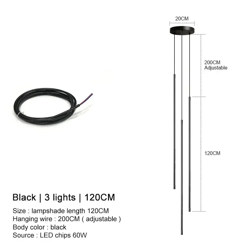 DecorBites™ Black LED Chandelier Pendant Lights for Dining Room and Bedroom