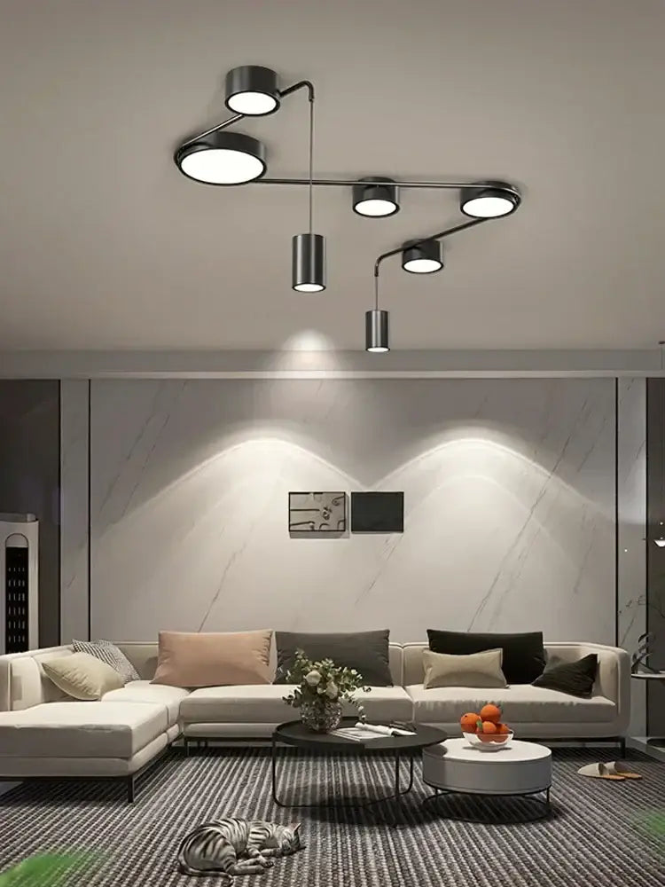 DecorBites™ Black LED Chandeliers for Living Dining Bedroom Hall Kitchen: Modern, Simple Indoor Lighting
