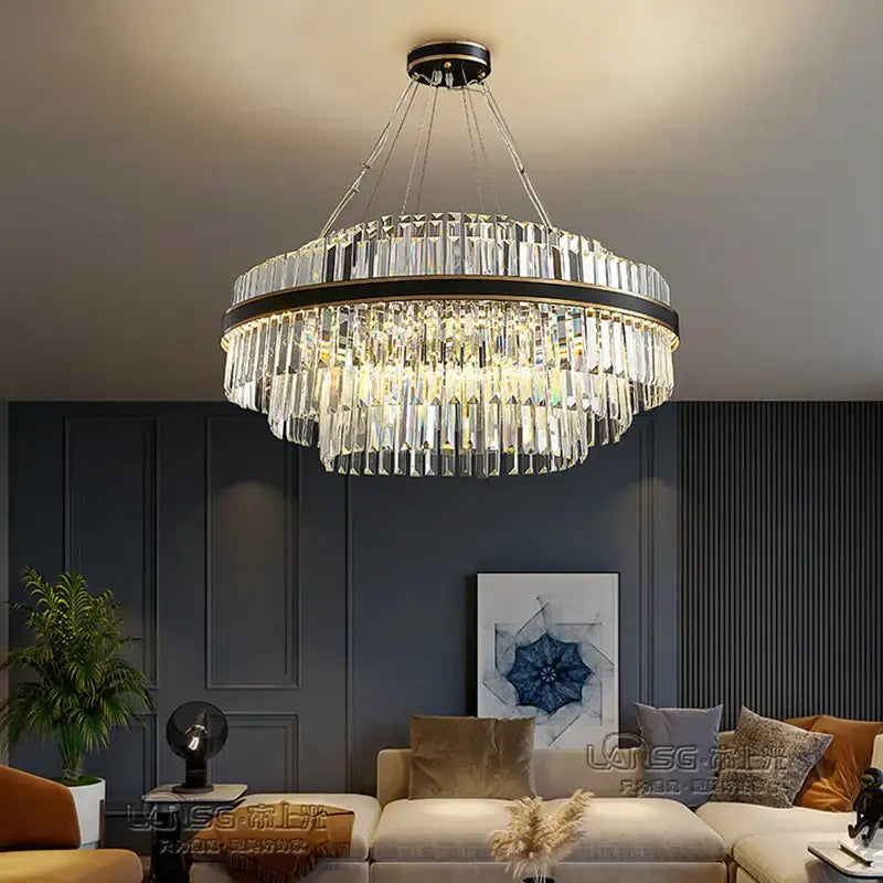 DecorBites™ Black LED Crystal Chandelier for Dining Room Luxury Design
