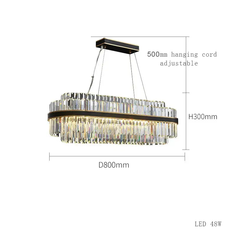 DecorBites™ Black LED Crystal Chandelier for Dining Room Luxury Design
