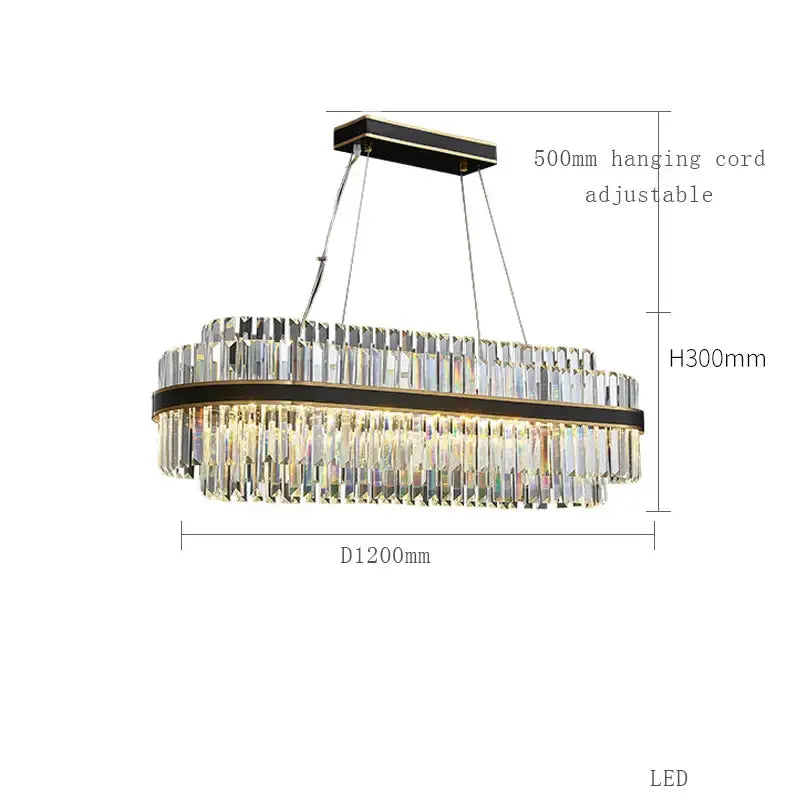 DecorBites™ Black LED Crystal Chandelier for Dining Room Luxury Design