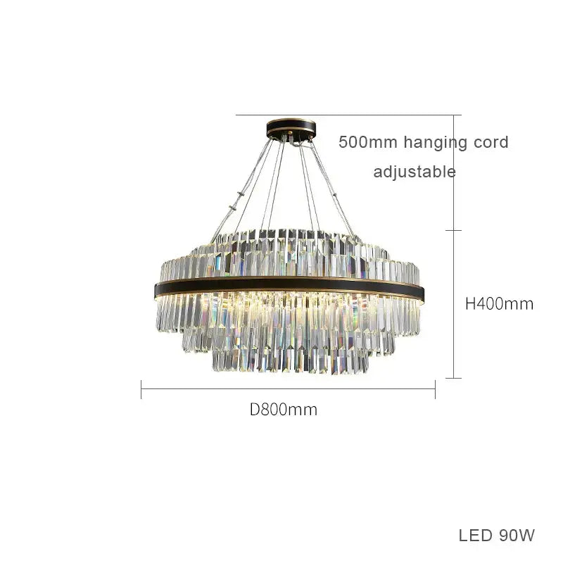 DecorBites™ Black LED Crystal Chandelier for Dining Room Luxury Design