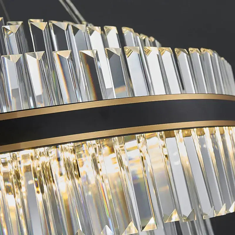 DecorBites™ Black LED Crystal Chandelier for Dining Room Luxury Design