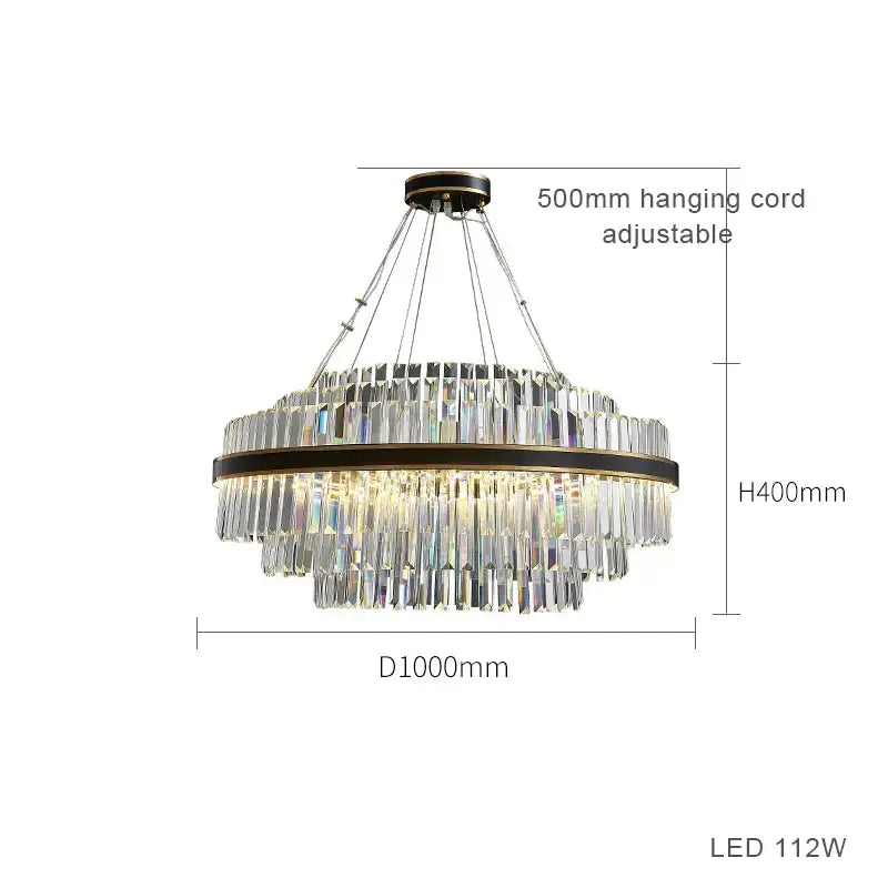 DecorBites™ Black LED Crystal Chandelier for Dining Room Luxury Design