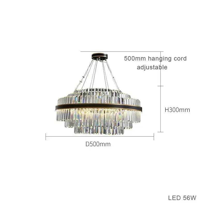 DecorBites™ Black LED Crystal Chandelier for Dining Room Luxury Design