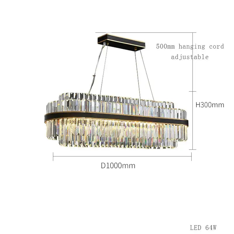 DecorBites™ Black LED Crystal Chandelier for Dining Room Luxury Design