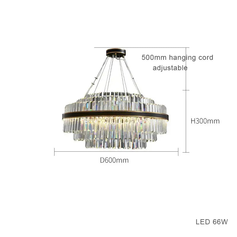 DecorBites™ Black LED Crystal Chandelier for Dining Room Luxury Design