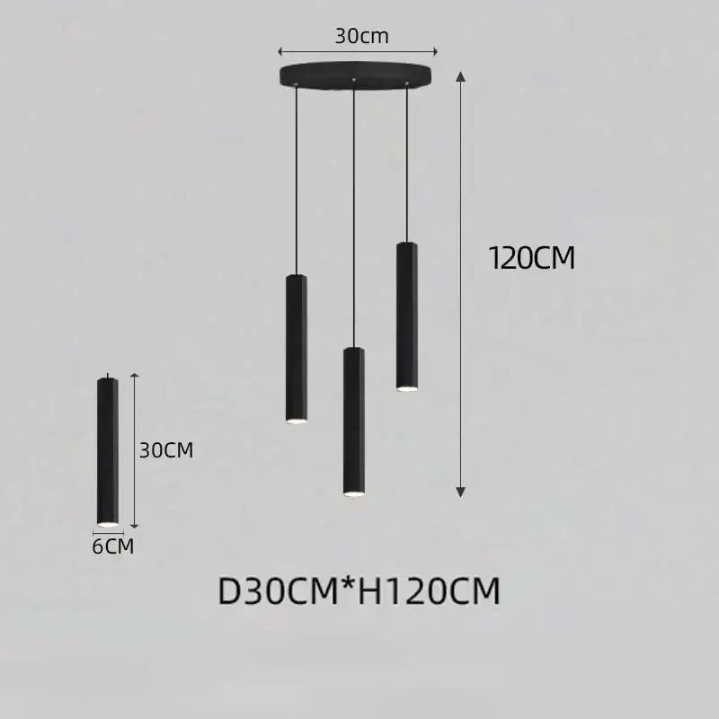 DecorBites™ Black LED Crystal Staircase Chandelier: Modern Nordic Design, Creative Island Hanging Lamp