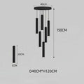 DecorBites™ Black LED Crystal Staircase Chandelier: Modern Nordic Design, Creative Island Hanging Lamp
