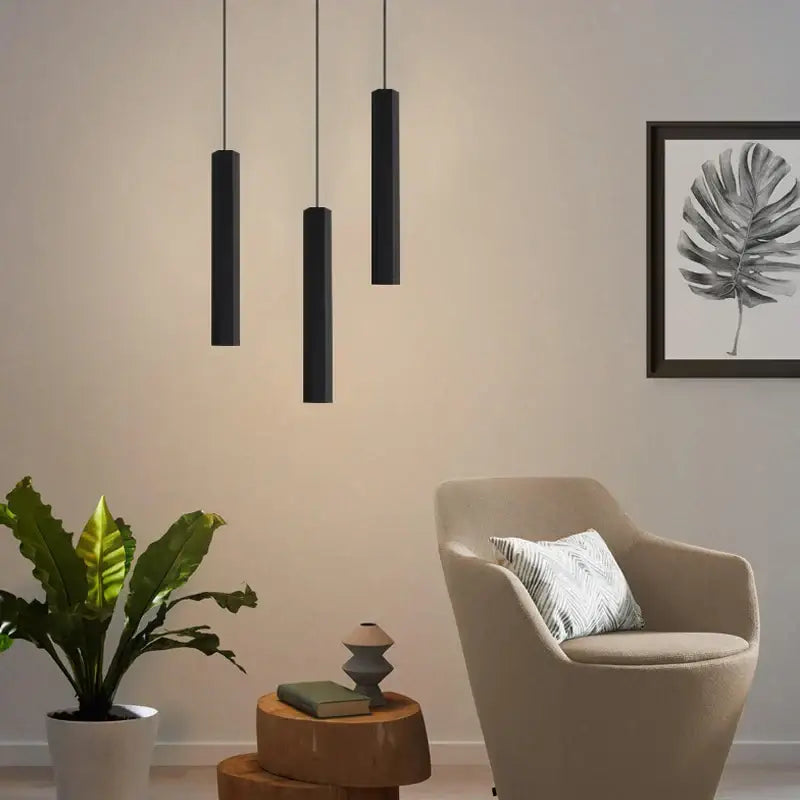DecorBites™ Black LED Crystal Staircase Chandelier: Modern Nordic Design, Creative Island Hanging Lamp