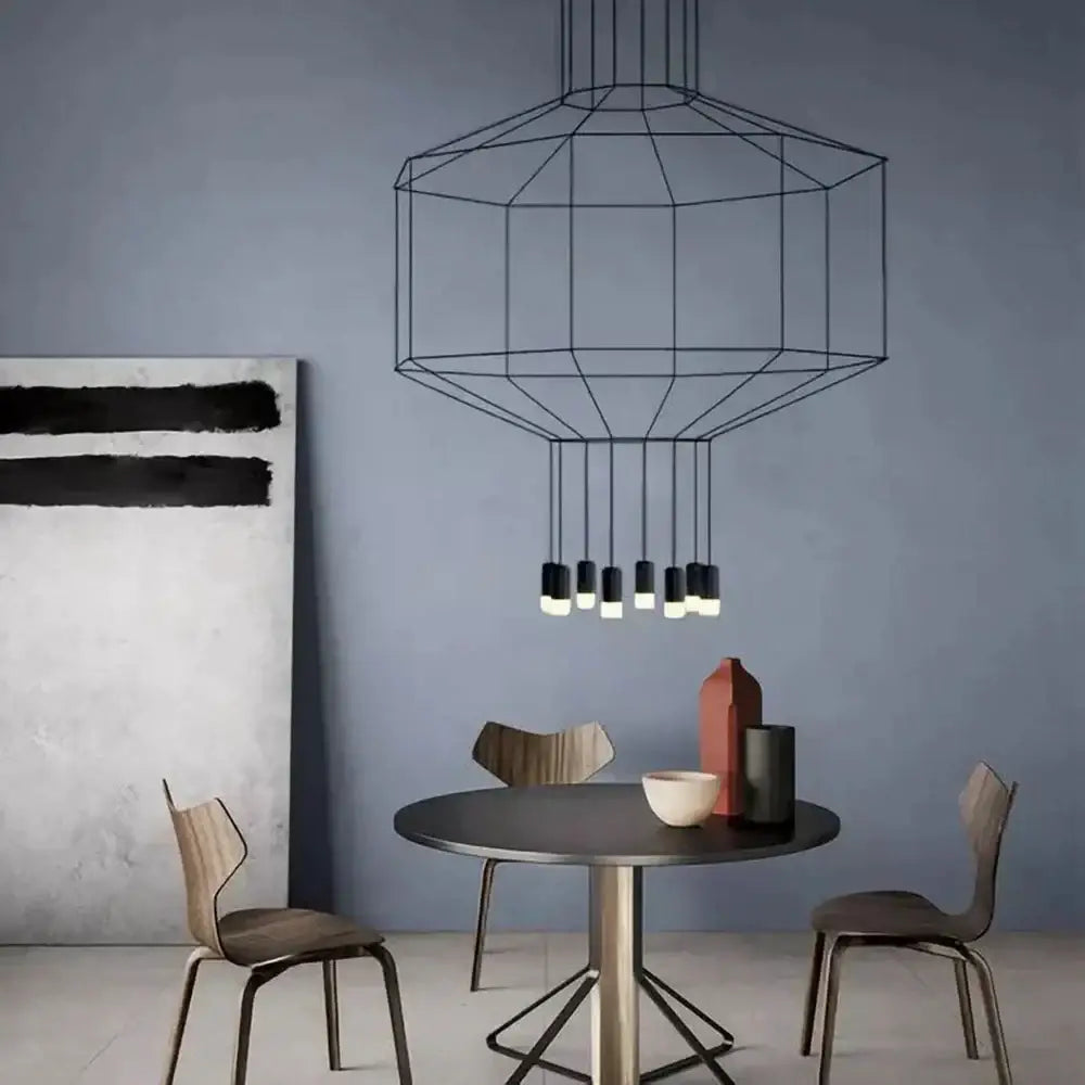 DecorBites™ Black LED Linear Chandelier for Dining Room, Lobby, and Home