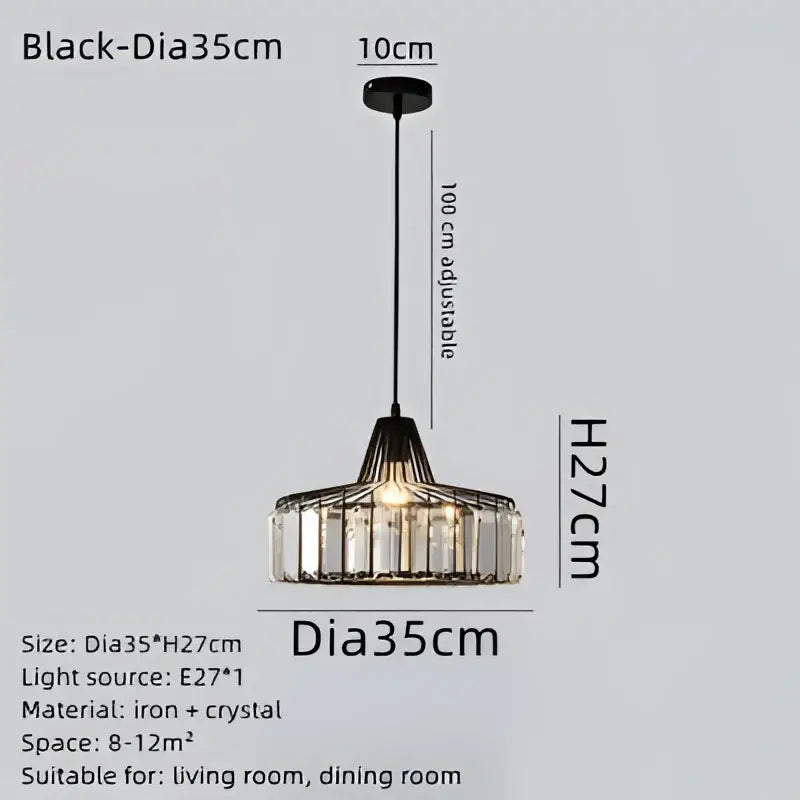 DecorBites™ Black LED Pendant Chandelier for Kitchen Dining Room, Modern Nordic Design
