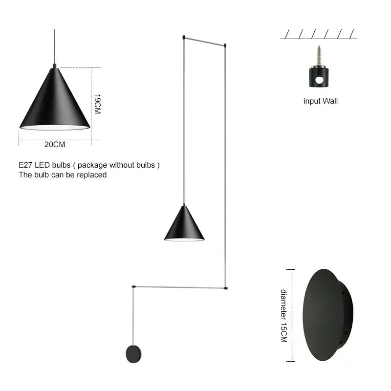 DecorBites™ Black LED Pendant Chandelier for Modern Bedroom Dining Room Art Decor