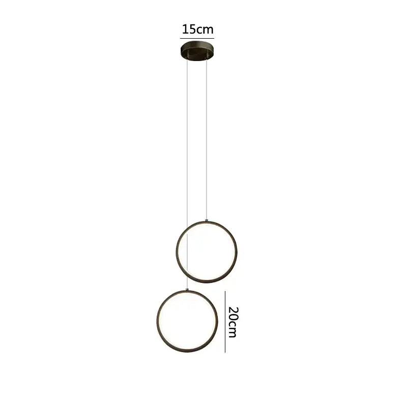 DecorBites™ Black LED Pendant Light: Elegant Bedroom Hanging Lamp, Small Chandelier