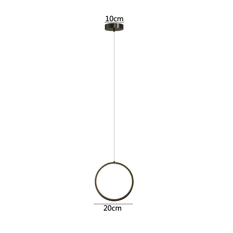 DecorBites™ Black LED Pendant Light: Elegant Bedroom Hanging Lamp, Small Chandelier