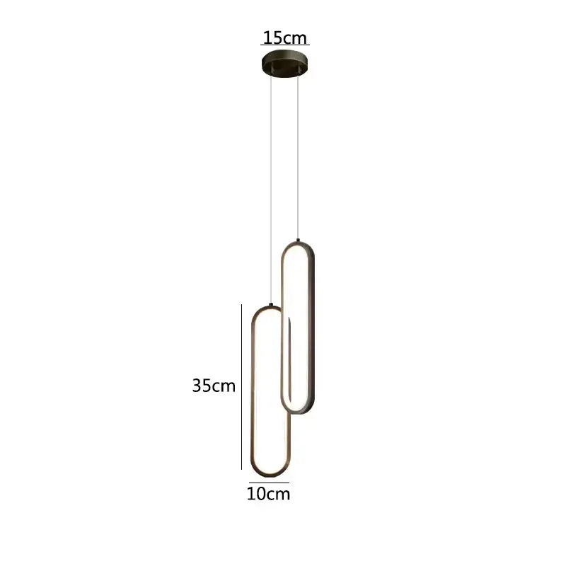 DecorBites™ Black LED Pendant Light: Elegant Bedroom Hanging Lamp, Small Chandelier