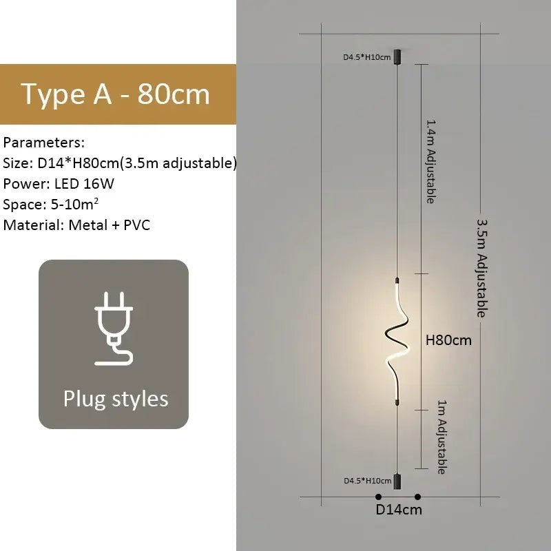 DecorBites™ Black LED Pendant Light for Modern Home Decor & Lighting in Living Room & Bedroom