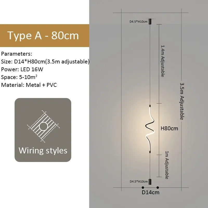 DecorBites™ Black LED Pendant Light for Modern Home Decor & Lighting in Living Room & Bedroom