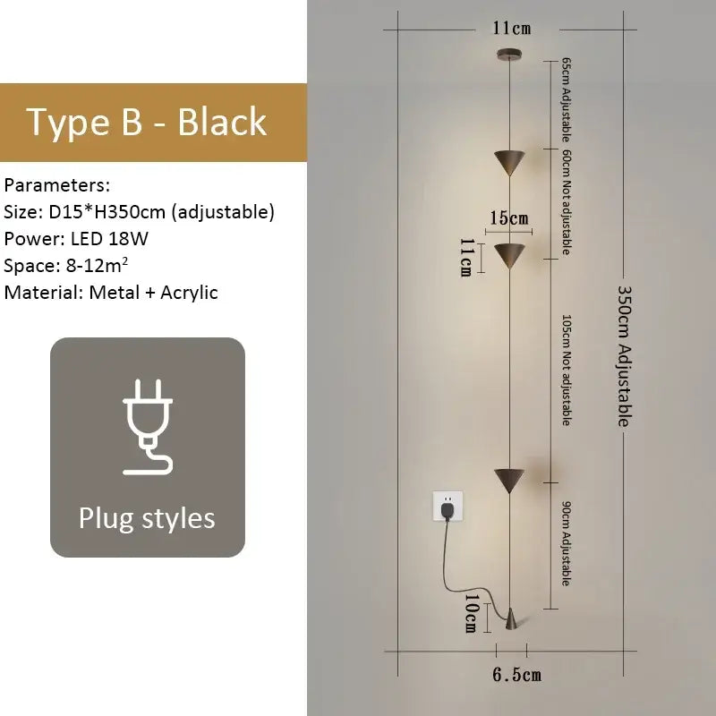 DecorBites™ Black LED Pendant Light for Modern Home Decor & Lighting in Living Room & Bedroom