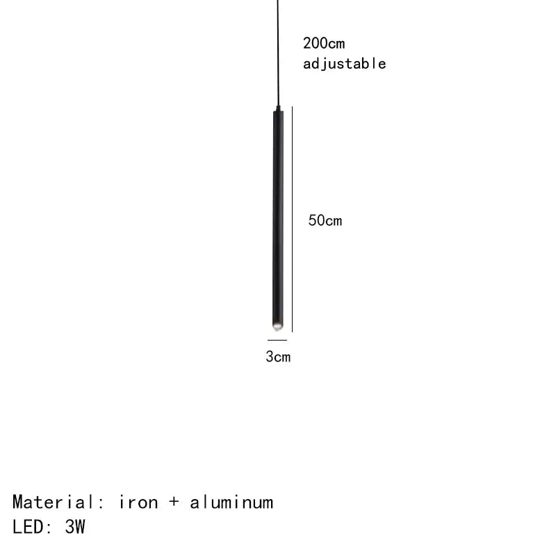 DecorBites™ Black LED Pendant Lights 30/40/50/60cm for Dining Room, Bedroom, Kitchen