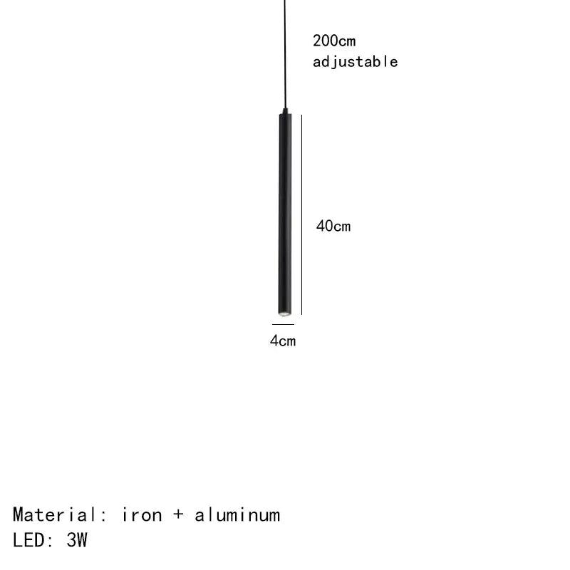 DecorBites™ Black LED Pendant Lights 30/40/50/60cm for Dining Room, Bedroom, Kitchen