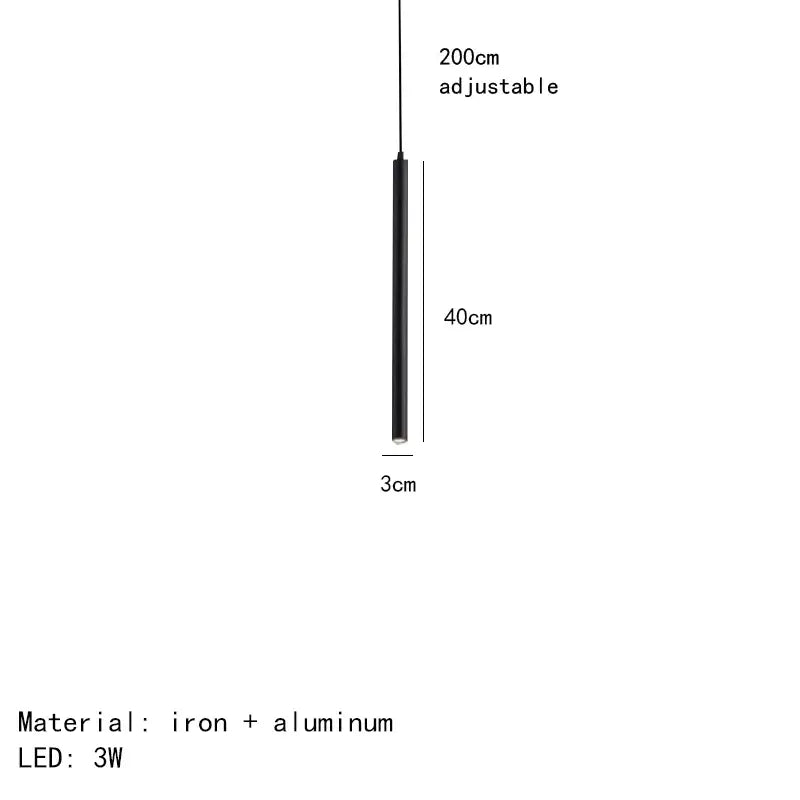 DecorBites™ Black LED Pendant Lights 30/40/50/60cm for Dining Room, Bedroom, Kitchen