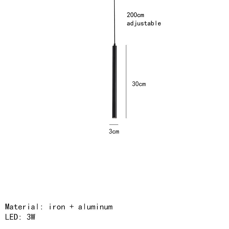 DecorBites™ Black LED Pendant Lights 30/40/50/60cm for Dining Room, Bedroom, Kitchen