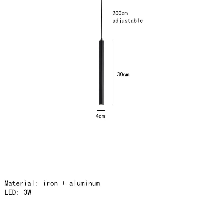 DecorBites™ Black LED Pendant Lights 30/40/50/60cm for Dining Room, Bedroom, Kitchen