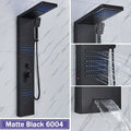 DecorBites™ Black LED Shower Column with Massage Jets and Waterfall Mixer Tap