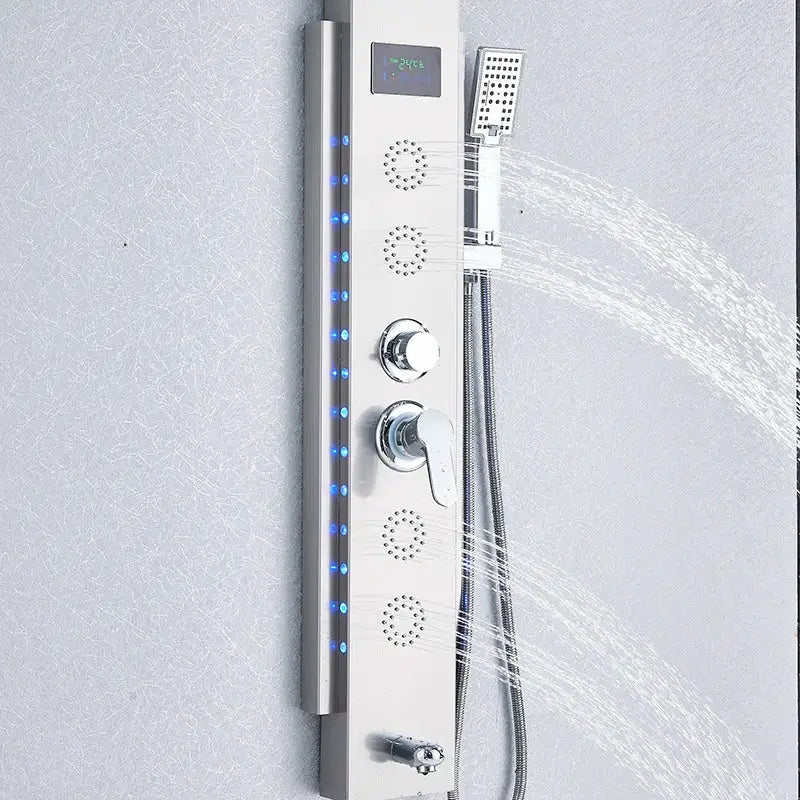 DecorBites™ Black LED Shower Panel 5-Function Wall Mount Bathroom Faucet - Cold and Hot Shower