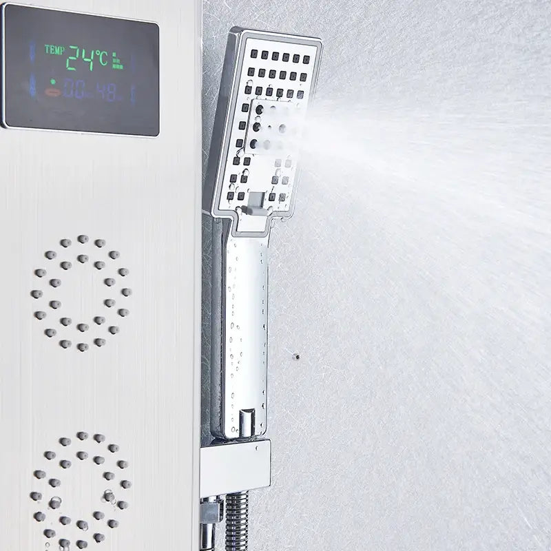 DecorBites™ Black Led Shower Panel 5-Function Wall Mount Bathroom Shower Faucet
