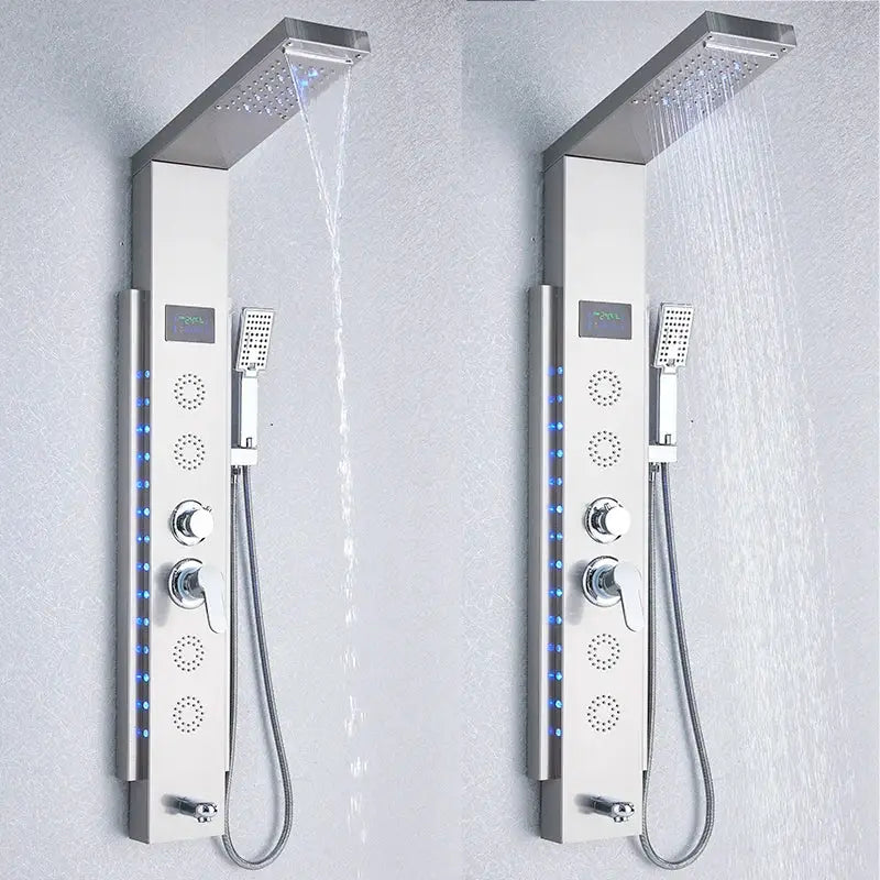 DecorBites™ Black Led Shower Panel 5-Function Wall Mount Bathroom Shower Faucet