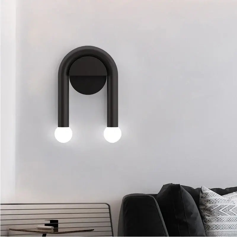 DecorBites™ Black LED Wall Lamp: Modern Nordic Indoor Sconces for Living Bedroom Bathroom