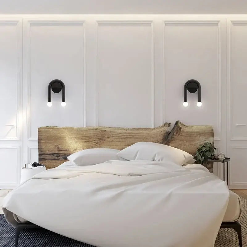 DecorBites™ Black LED Wall Lamp: Modern Nordic Indoor Sconces for Living Bedroom Bathroom