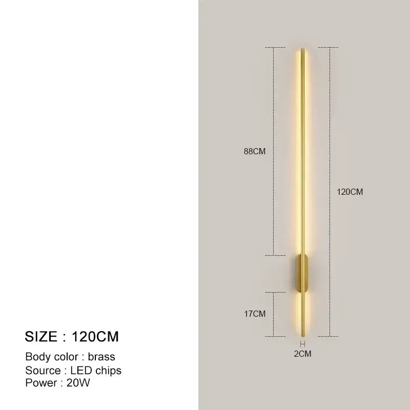 DecorBites™ Black LED Wall Lights - Modern Straight Line for Bedroom, Living Room, Kitchen Décor