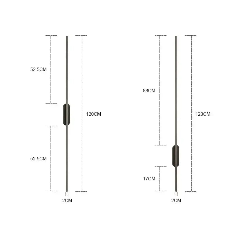 DecorBites™ Black LED Wall Lights - Modern Straight Line for Bedroom, Living Room, Kitchen Décor