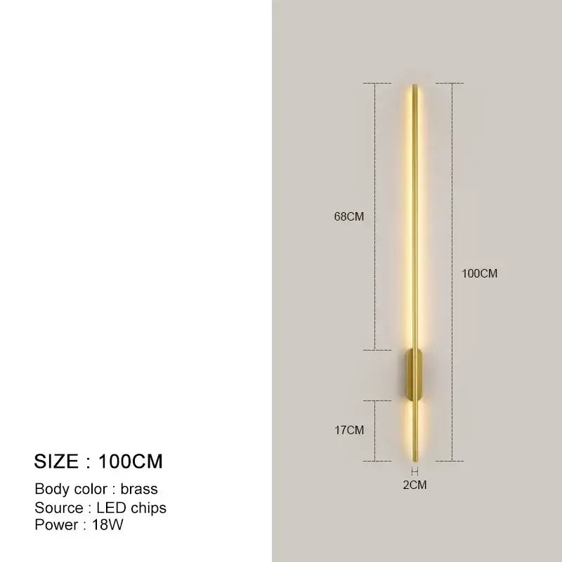 DecorBites™ Black LED Wall Lights - Modern Straight Line for Bedroom, Living Room, Kitchen Décor