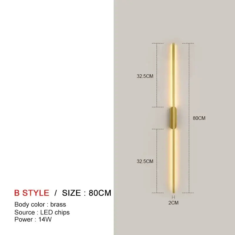 DecorBites™ Black LED Wall Lights - Modern Straight Line for Bedroom, Living Room, Kitchen Décor