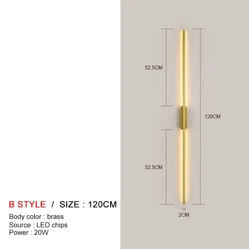 DecorBites™ Black LED Wall Lights - Modern Straight Line for Bedroom, Living Room, Kitchen Décor